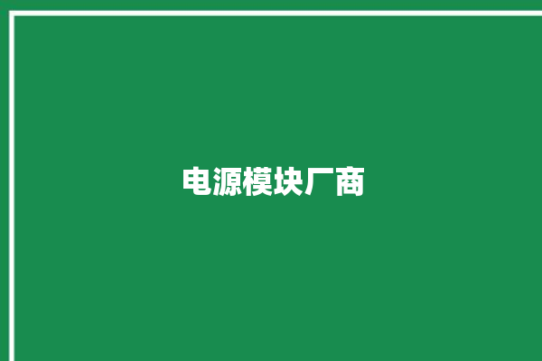 电源模块厂商