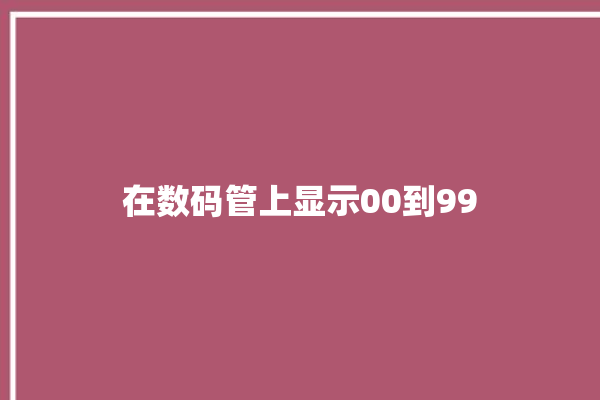 在数码管上显示00到99