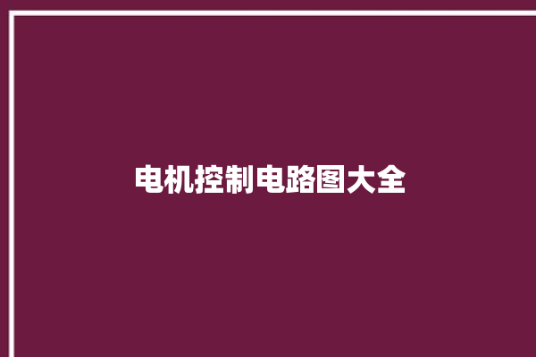 电机控制电路图大全