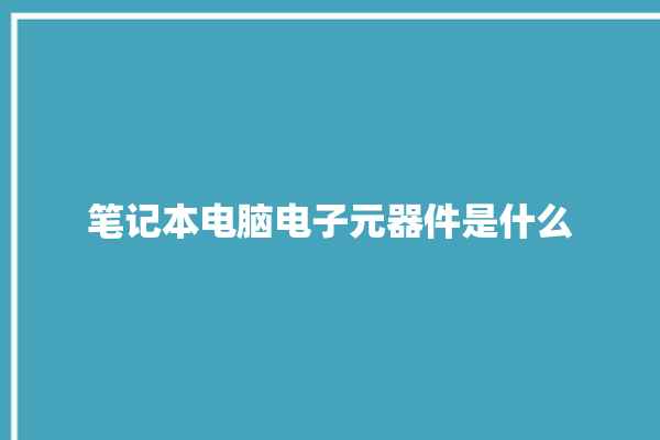 笔记本电脑电子元器件是什么