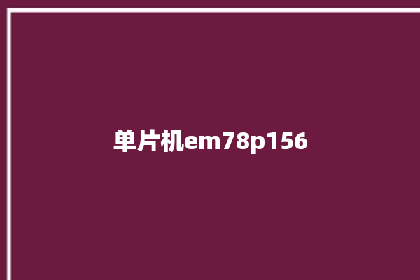 单片机em78p156