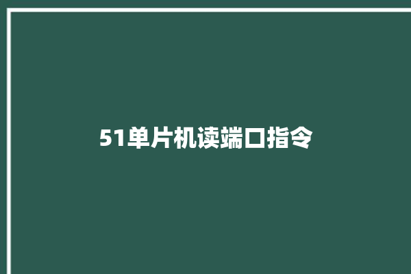 51单片机读端口指令