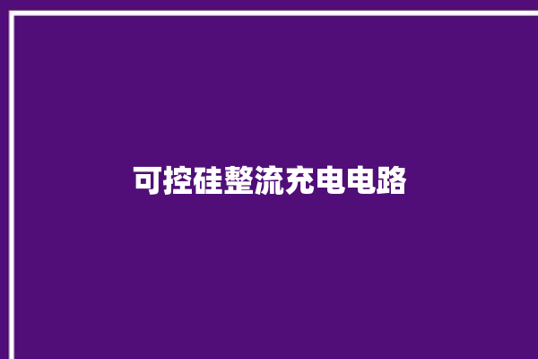 可控硅整流充电电路