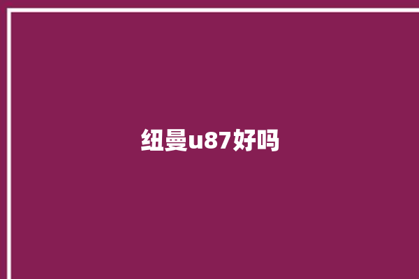 纽曼u87好吗