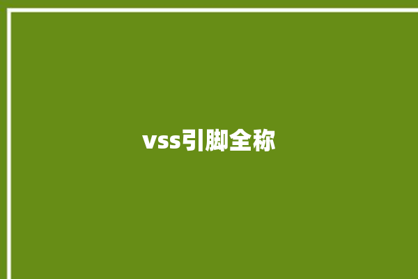 vss引脚全称