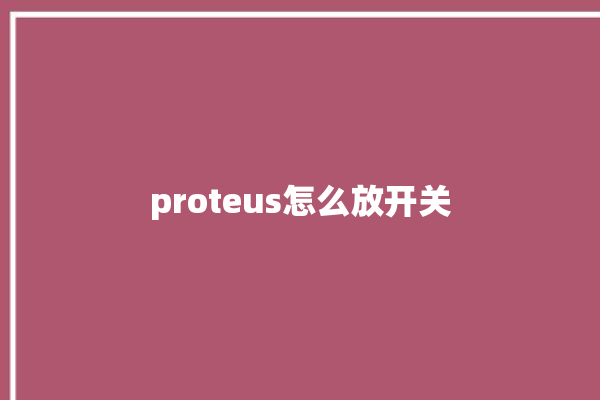 proteus怎么放开关