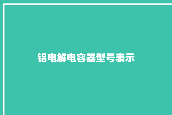 铝电解电容器型号表示