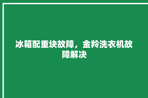 冰箱配重块故障，金羚洗衣机故障解决