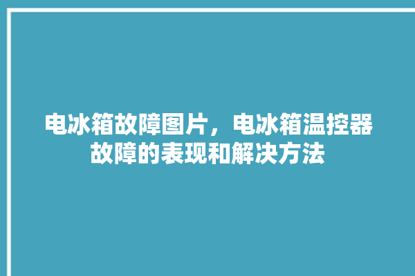 电冰箱故障图片，电冰箱温控器故障的表现和解决方法