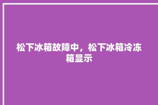 松下冰箱故障中，松下冰箱冷冻箱显示