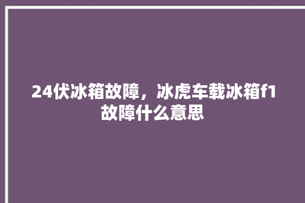 24伏冰箱故障，冰虎车载冰箱f1故障什么意思