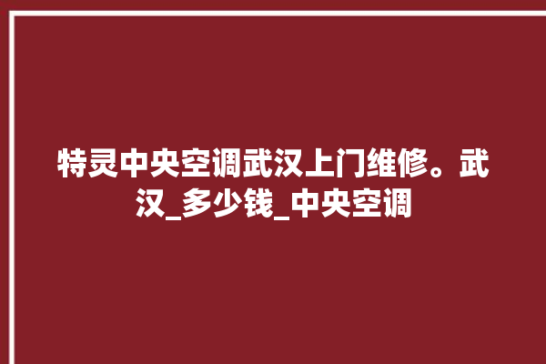 特灵中央空调武汉上门维修。武汉_多少钱_中央空调