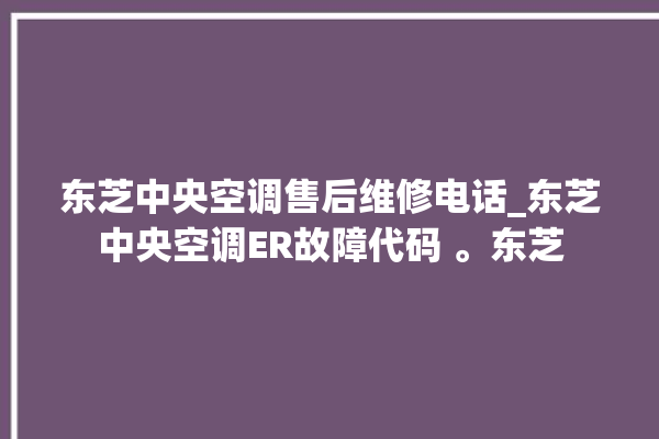 东芝中央空调售后维修电话_东芝中央空调ER故障代码 。东芝