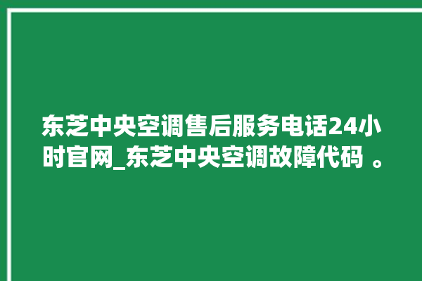 东芝中央空调售后服务电话24小时官网_东芝中央空调故障代码 。东芝