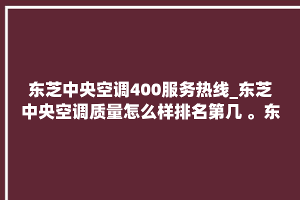 东芝中央空调400服务热线_东芝中央空调质量怎么样排名第几 。东芝