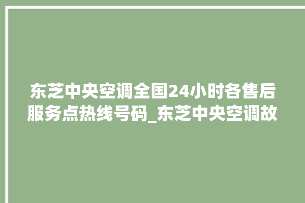 东芝中央空调全国24小时各售后服务点热线号码_东芝中央空调故障代码 。东芝