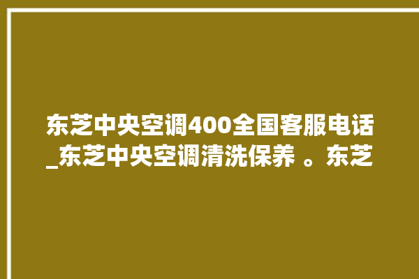 东芝中央空调400全国客服电话_东芝中央空调清洗保养 。东芝