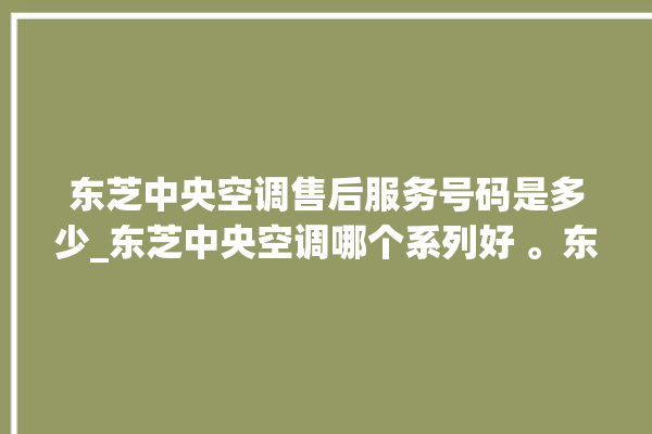 东芝中央空调售后服务号码是多少_东芝中央空调哪个系列好 。东芝