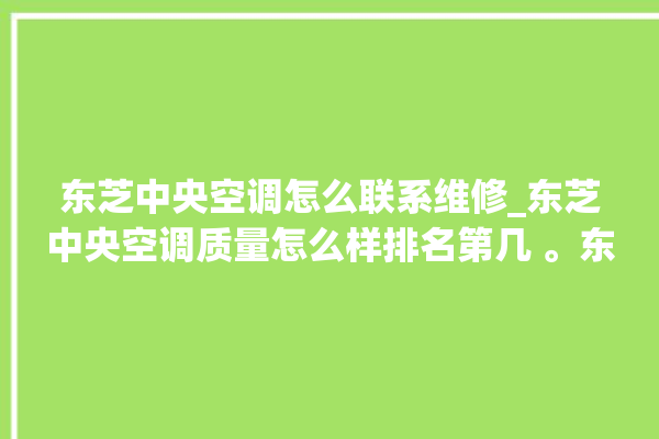 东芝中央空调怎么联系维修_东芝中央空调质量怎么样排名第几 。东芝