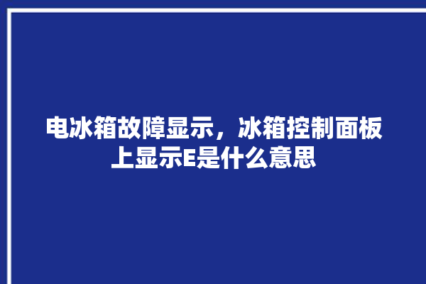 电冰箱故障显示，冰箱控制面板上显示E是什么意思