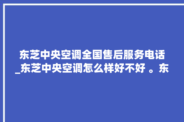 东芝中央空调全国售后服务电话_东芝中央空调怎么样好不好 。东芝