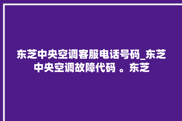 东芝中央空调客服电话号码_东芝中央空调故障代码 。东芝