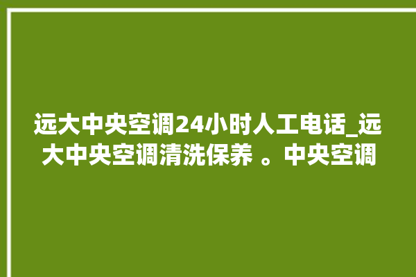 远大中央空调24小时人工电话_远大中央空调清洗保养 。中央空调