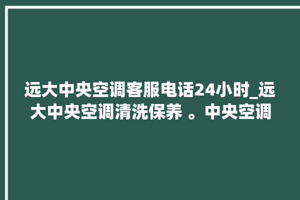 远大中央空调客服电话24小时_远大中央空调清洗保养 。中央空调