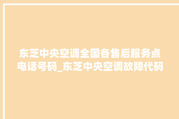 东芝中央空调全国各售后服务点电话号码_东芝中央空调故障代码大全对照表 。东芝