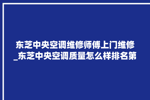 东芝中央空调维修师傅上门维修_东芝中央空调质量怎么样排名第几 。东芝