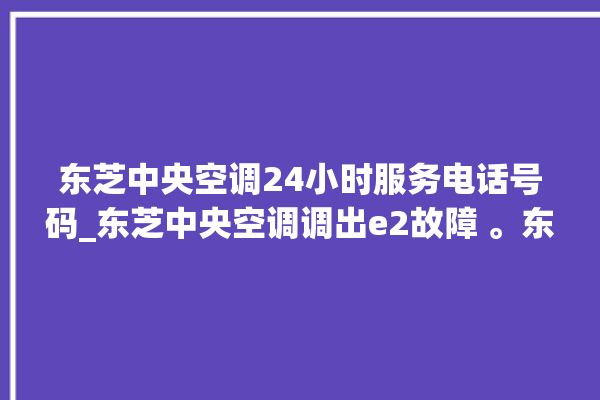 东芝中央空调24小时服务电话号码_东芝中央空调调出e2故障 。东芝