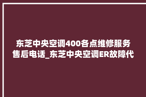 东芝中央空调400各点维修服务售后电话_东芝中央空调ER故障代码 。东芝