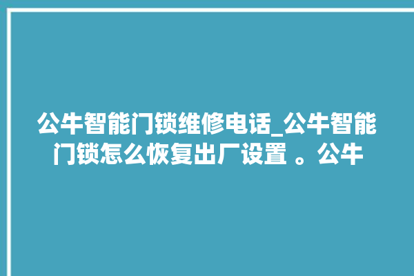 公牛智能门锁维修电话_公牛智能门锁怎么恢复出厂设置 。公牛