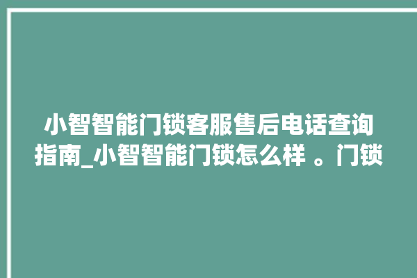 小智智能门锁客服售后电话查询指南_小智智能门锁怎么样 。门锁