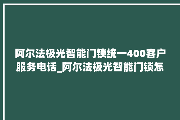 阿尔法极光智能门锁统一400客户服务电话_阿尔法极光智能门锁怎么改密码 。阿尔法