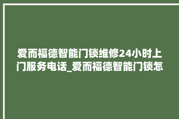 爱而福德智能门锁维修24小时上门服务电话_爱而福德智能门锁怎么改密码 。门锁