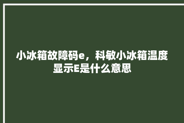 小冰箱故障码e，科敏小冰箱温度显示E是什么意思