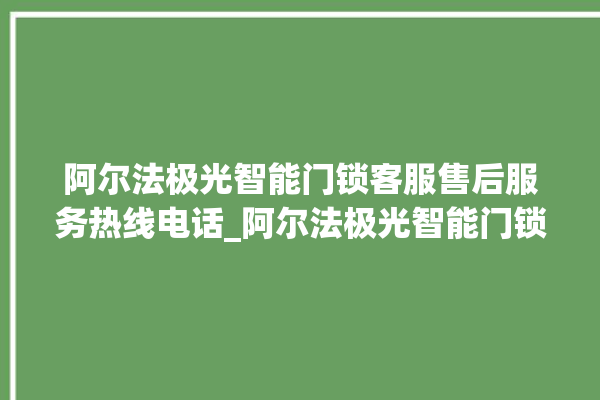 阿尔法极光智能门锁客服售后服务热线电话_阿尔法极光智能门锁初始管理员密码忘了 。阿尔法