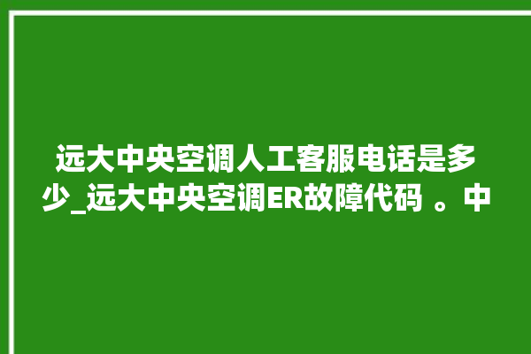 远大中央空调人工客服电话是多少_远大中央空调ER故障代码 。中央空调