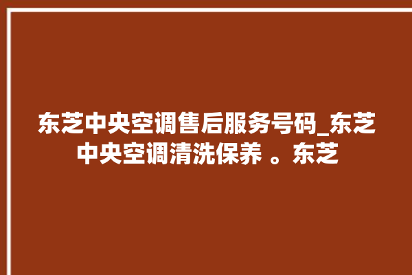 东芝中央空调售后服务号码_东芝中央空调清洗保养 。东芝