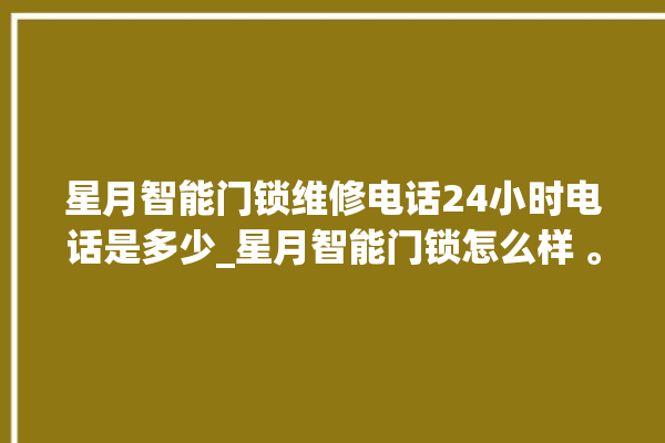 星月智能门锁维修电话24小时电话是多少_星月智能门锁怎么样 。星月