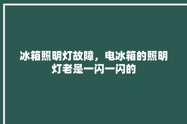 冰箱照明灯故障，电冰箱的照明灯老是一闪一闪的