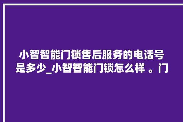 小智智能门锁售后服务的电话号是多少_小智智能门锁怎么样 。门锁