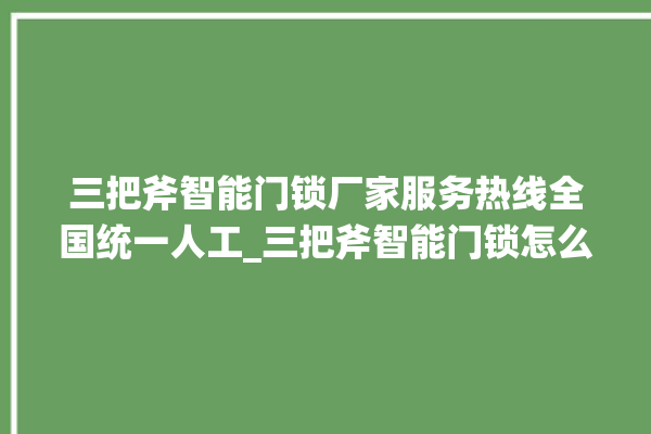 三把斧智能门锁厂家服务热线全国统一人工_三把斧智能门锁怎么恢复出厂设置 。门锁