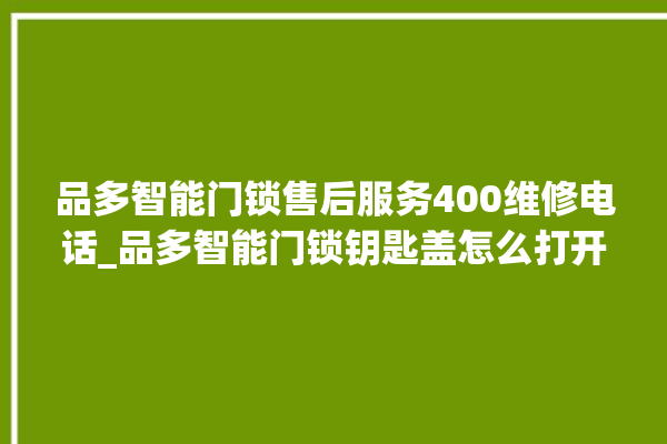 品多智能门锁售后服务400维修电话_品多智能门锁钥匙盖怎么打开 。门锁