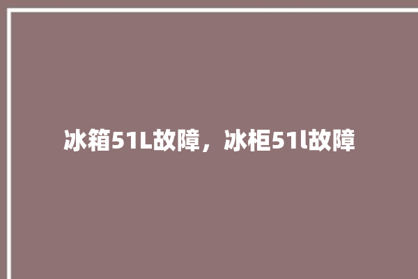 冰箱51L故障，冰柜51l故障