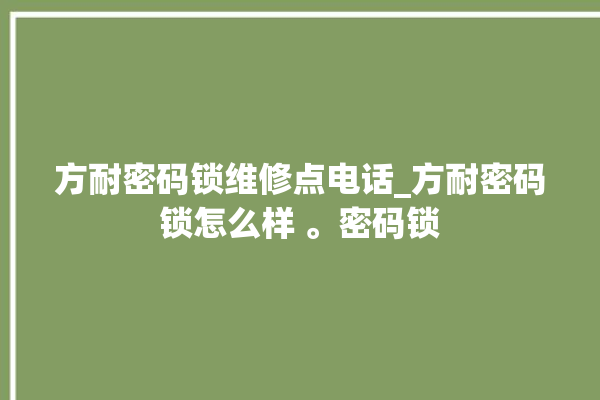 方耐密码锁维修点电话_方耐密码锁怎么样 。密码锁