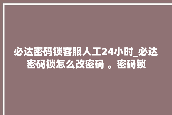 必达密码锁客服人工24小时_必达密码锁怎么改密码 。密码锁