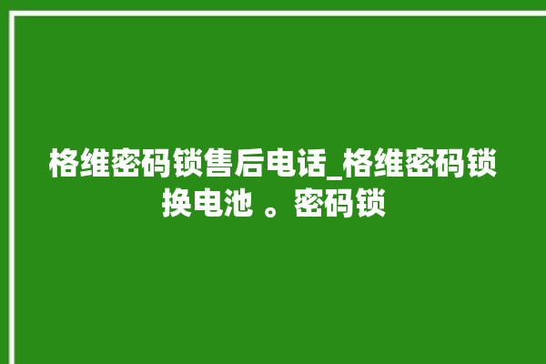 格维密码锁售后电话_格维密码锁换电池 。密码锁