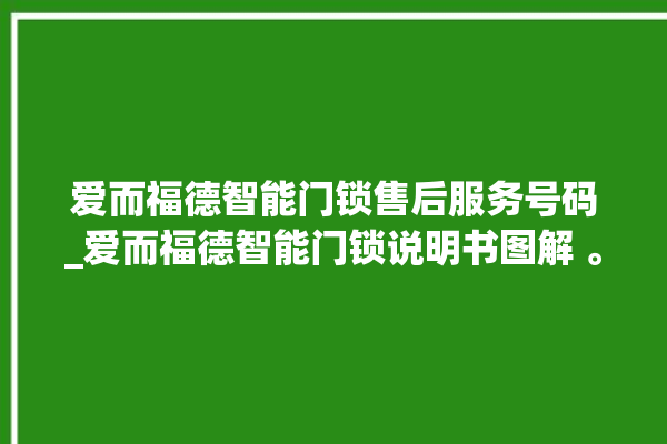 爱而福德智能门锁售后服务号码_爱而福德智能门锁说明书图解 。门锁